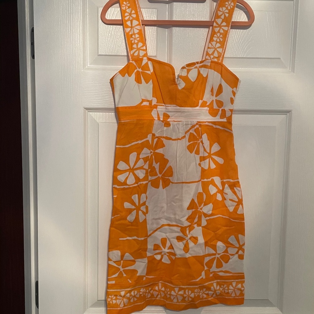 Orange & White Trina Turk Dress